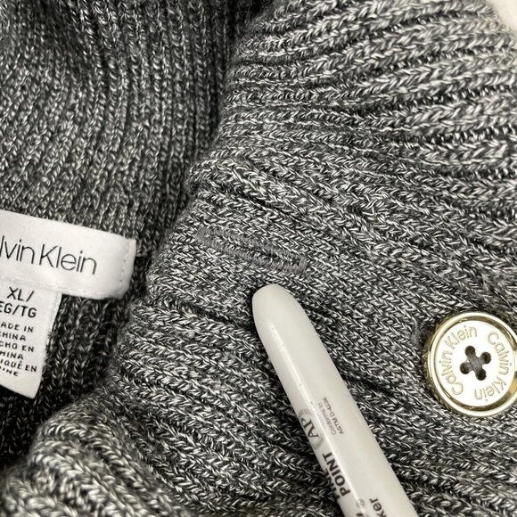 Calvin Klein Cowl Neck Sweater Women’s XL Multi Knit Ribbed Neck/Cuff Gray - Picture 12 of 12